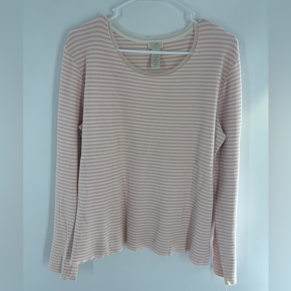 J. Jill Tops - J. Jill Soft Pink and White Striped Long Sleeve Tee